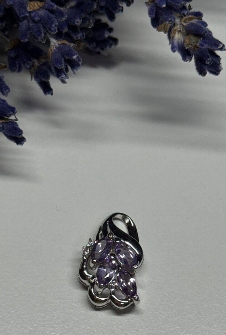 925 Sterling Silver Tanzanite & Diamond Pendant