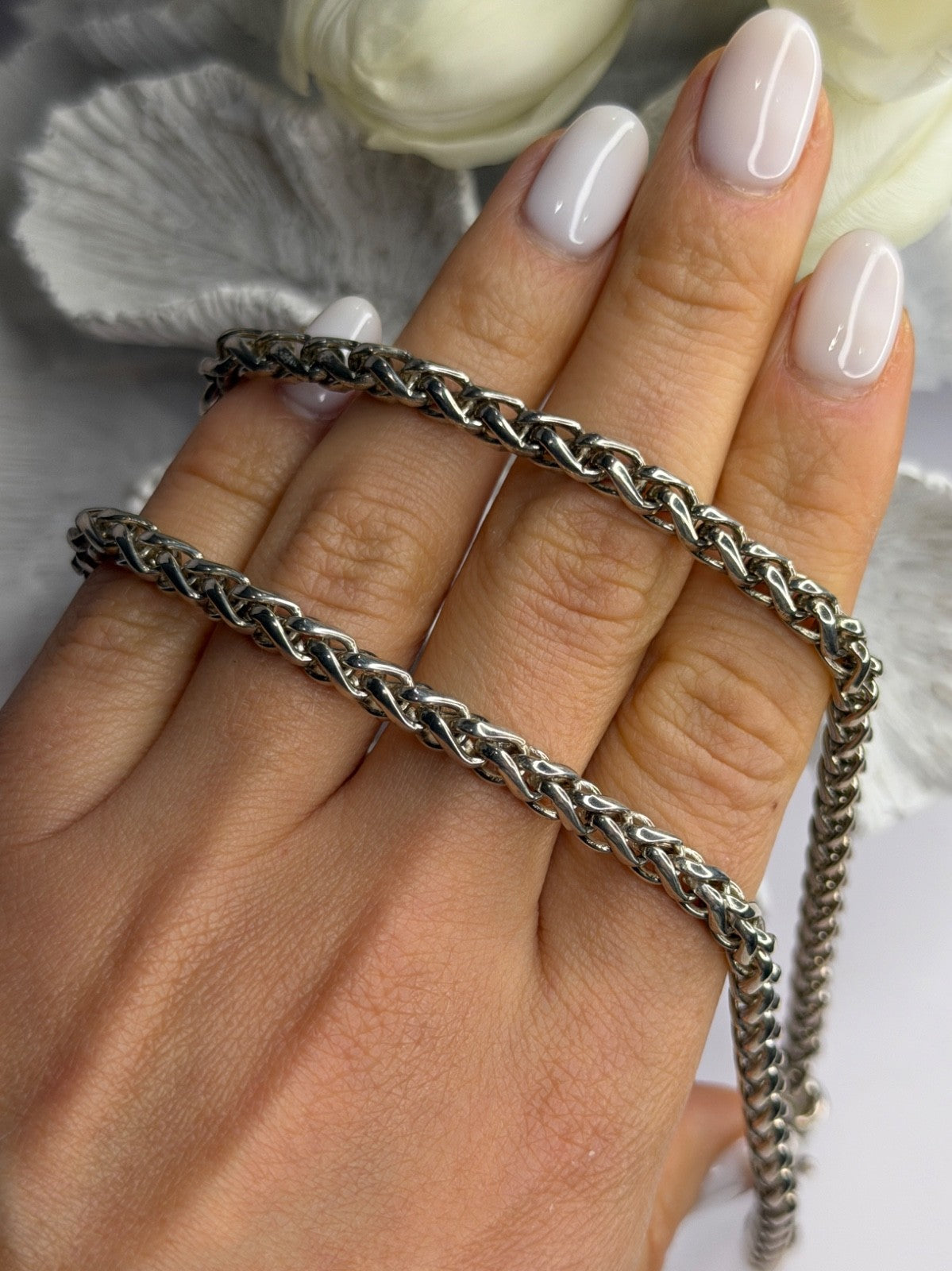Vintage 925 Sterling Silver Chain Necklace S-Clasp Length 18 in