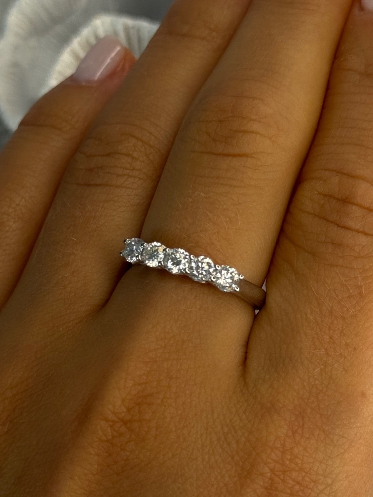 Paj 925 Sterling Silver White Topaz Ring Size 8