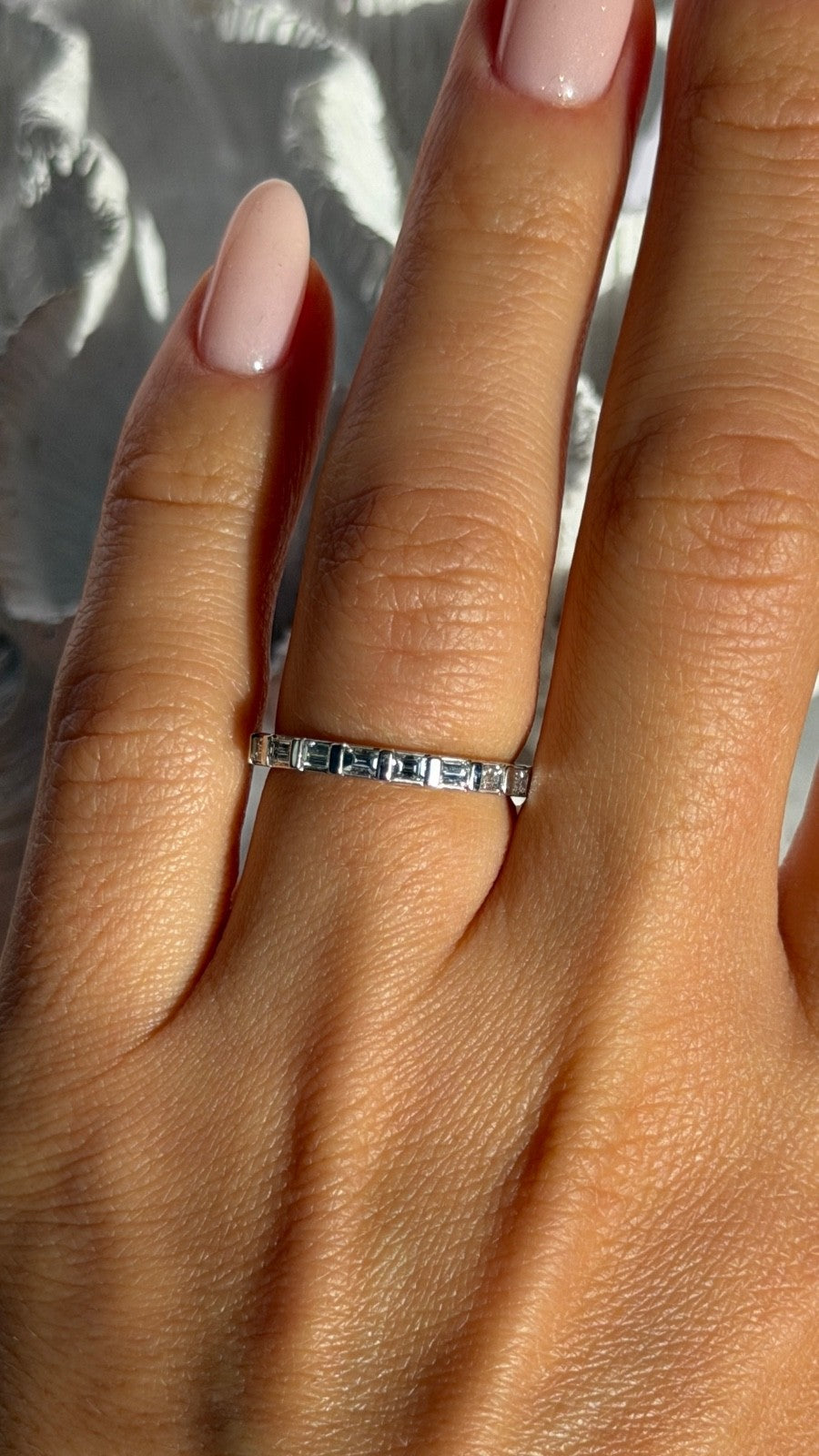 Custom 14K White Gold Diamond 0.92 ct Ring Size 6.5