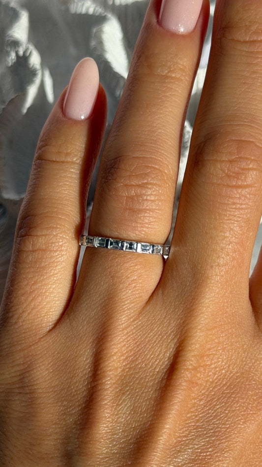 Custom 14K White Gold Diamond 0.92 ct Ring Size 6.5