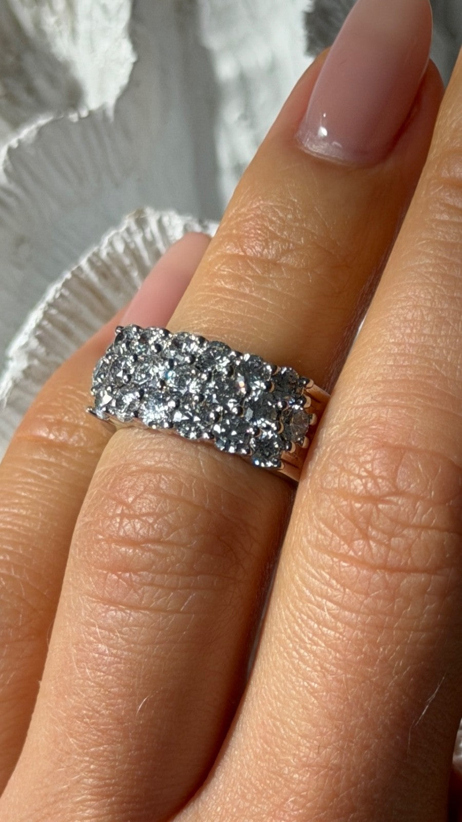 Beautiful 925 Sterling Silver Cz Ring Size 5