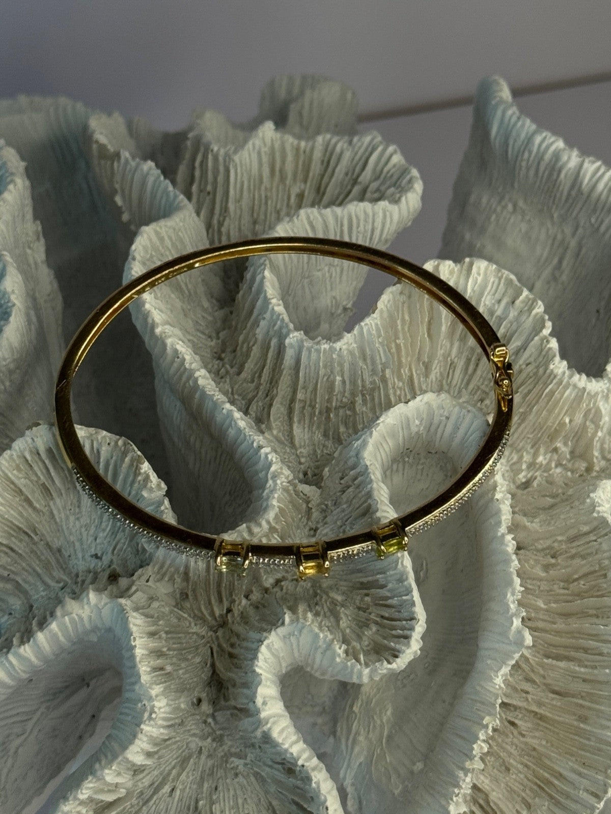 925 Sterling Silver Gold Plated Topaz Citrine Peridot Bracelet
