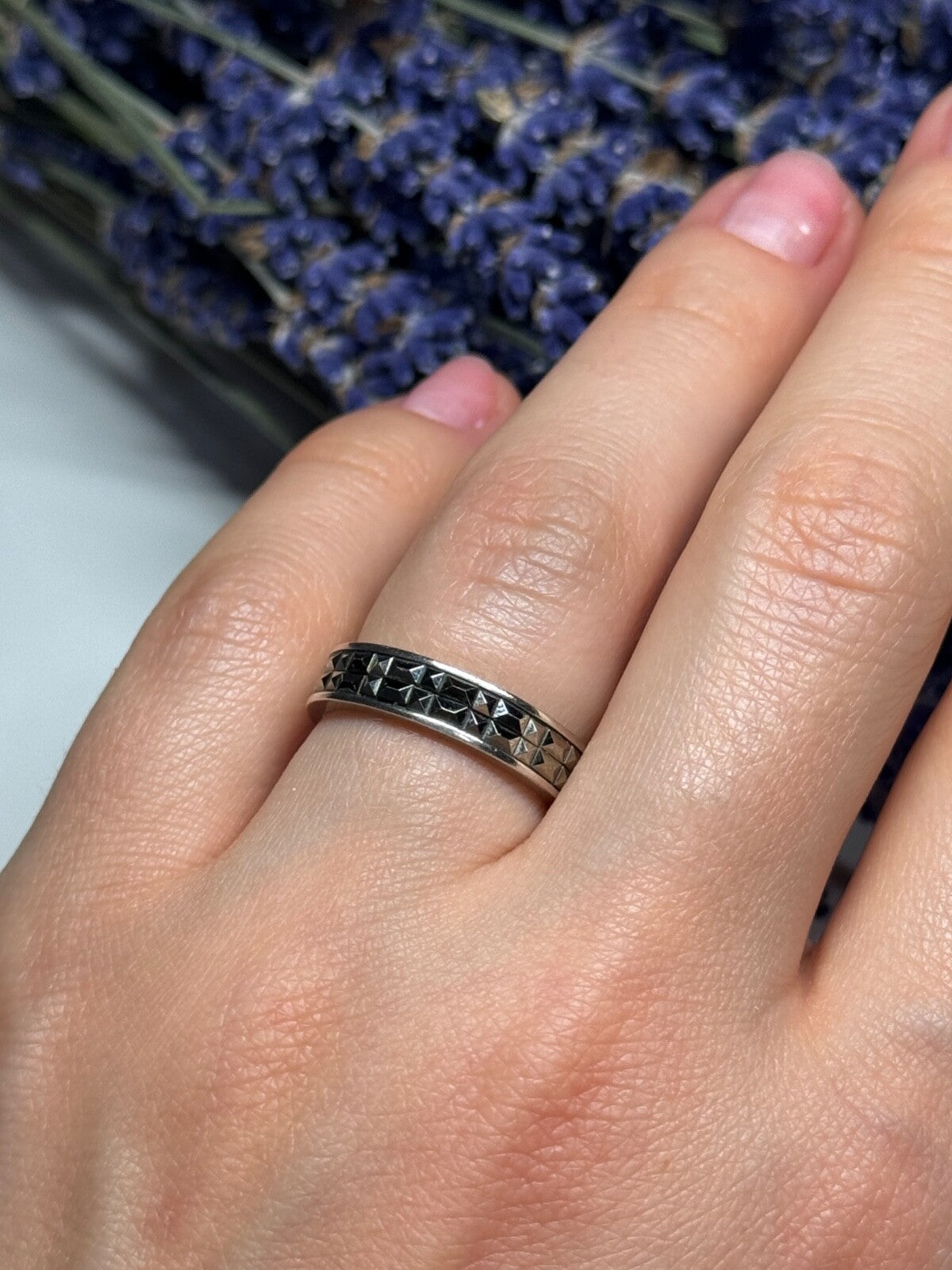925 Sterling Silver Marcasite Ring Size 6