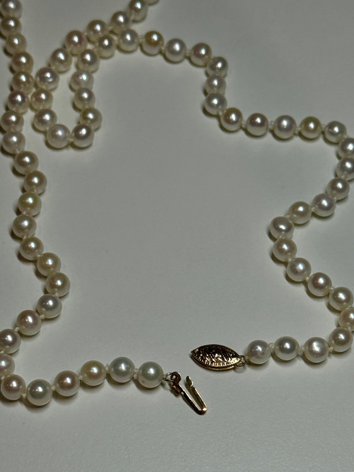 14K Yellow Gold Freshwater Pearl Necklace Length 30 Inch