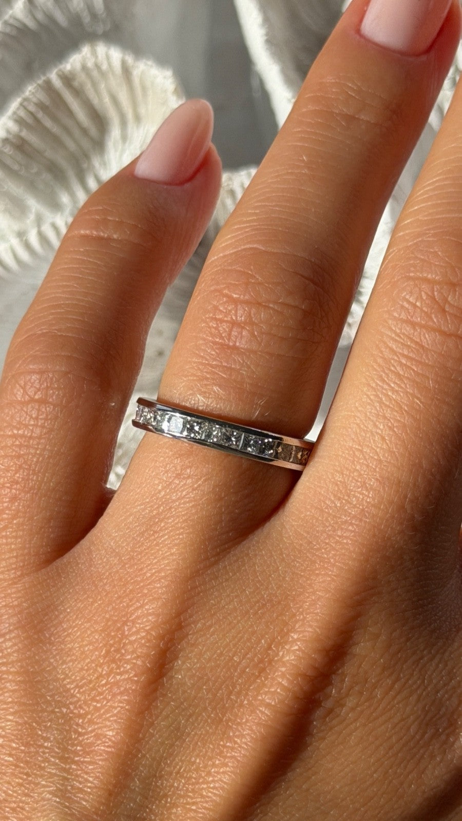 Custom Platinum Diamond 1.86 ct Band Ring Size 6.5