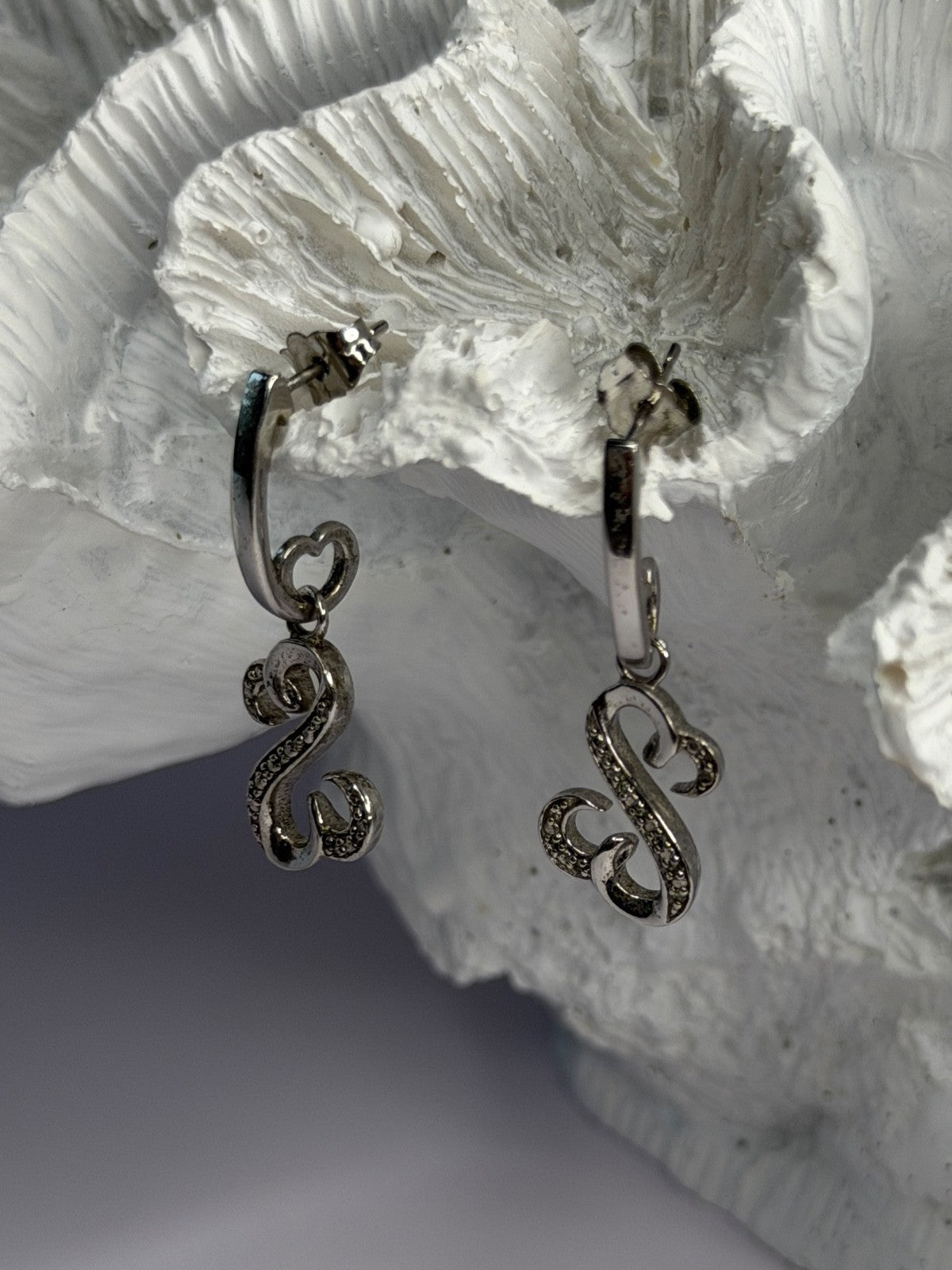 Jwbr 925 Sterling Silver Diamonds Open Heart Collection Earrings
