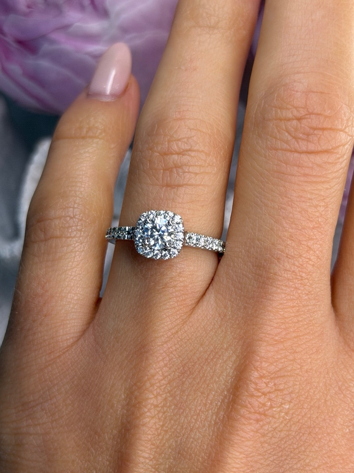 GOC 925 Sterling Silver tcw 0.85 Cz Ring Size 7