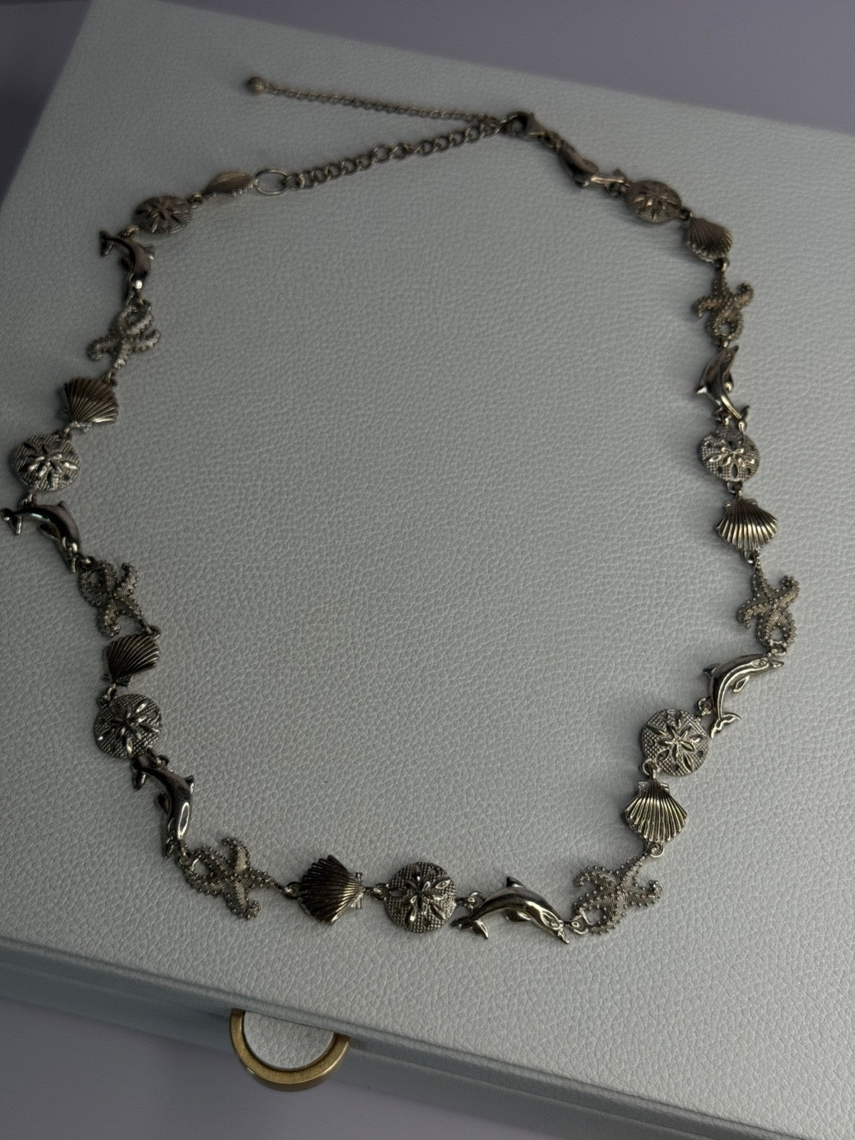 925 Sterling Silver Ocean Style Necklace Length 21/ 19 Inch