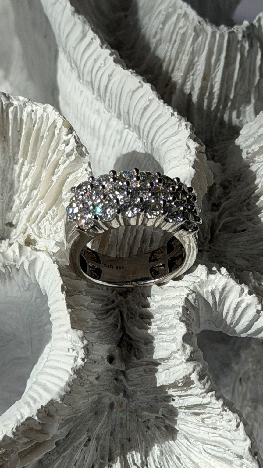 Beautiful 925 Sterling Silver Cz Ring Size 5
