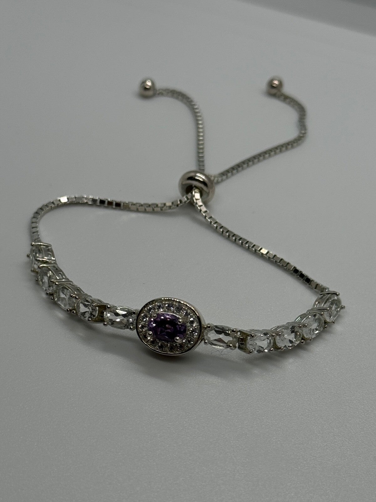 925 Sterling Silver Morganite & Beryl Bracelet
