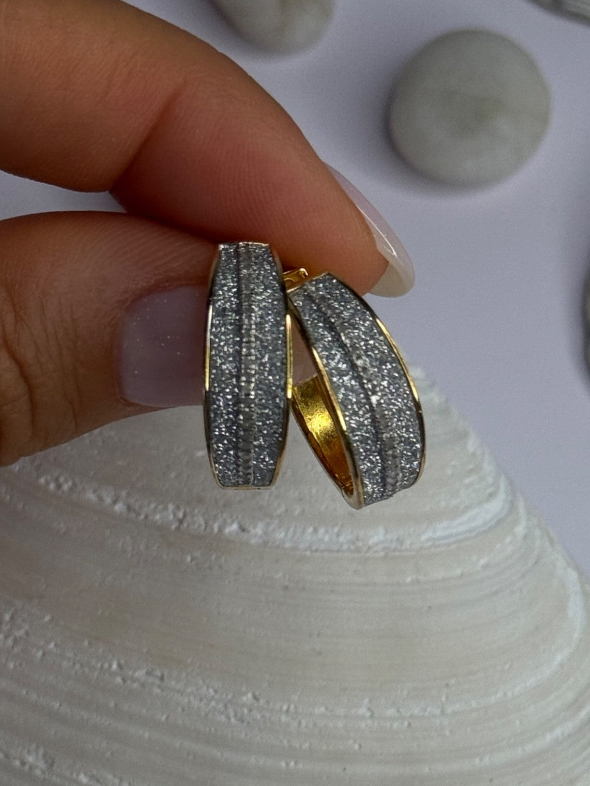 925 Sterling Silver Gold Plated CZ Earrings Length 0.8 Inch