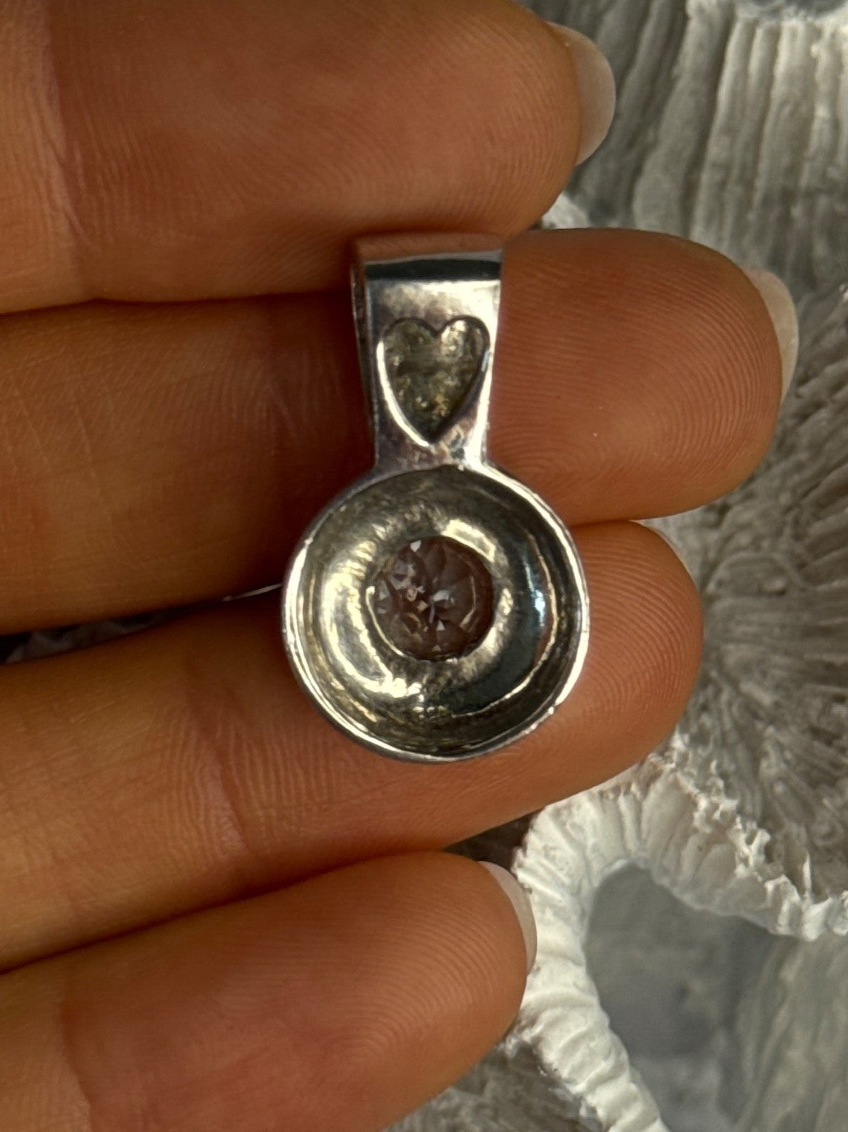 925 Sterling Silver Blue Topaz Pendant Length 1 Inch