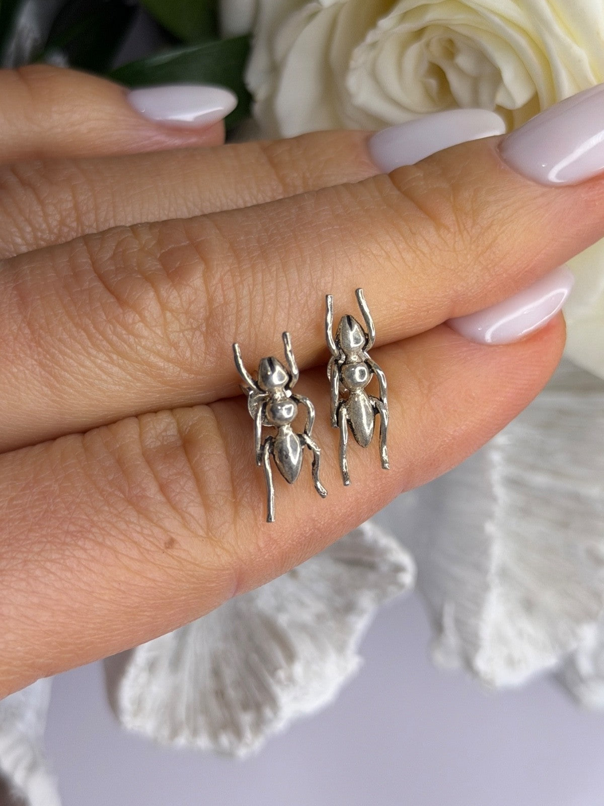 Cute Ant Bug 925 Sterling Silver Earrings