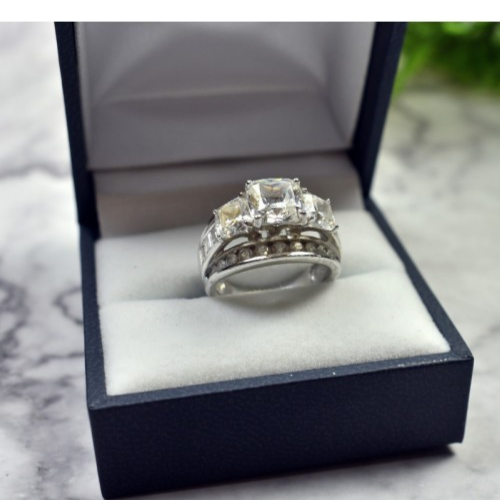 925 Sterling Silver White Beryl (Goshenite) Ring Size 5.5