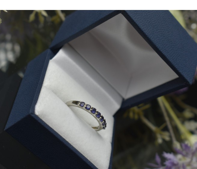 925 Sterling Silver Iolite Ring Size 7