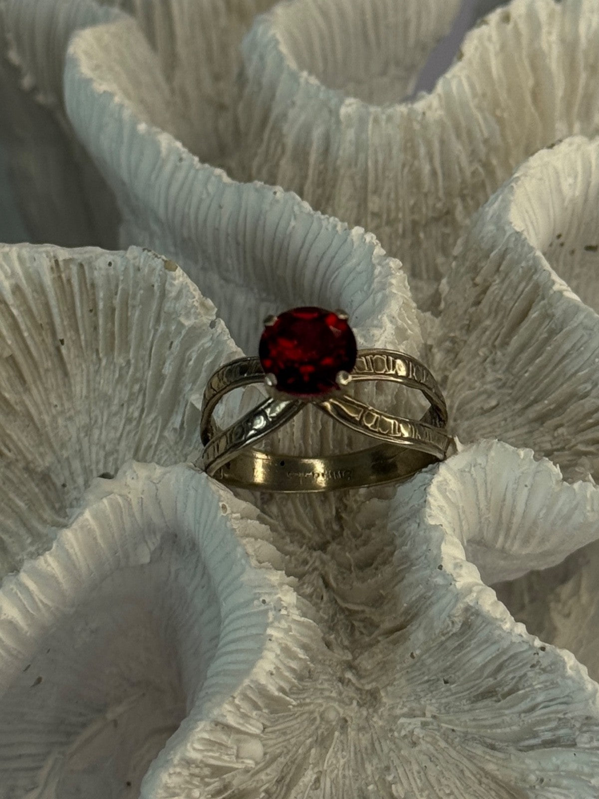 Vintage 925 Sterling Silver Ruby Ring Size 9.5