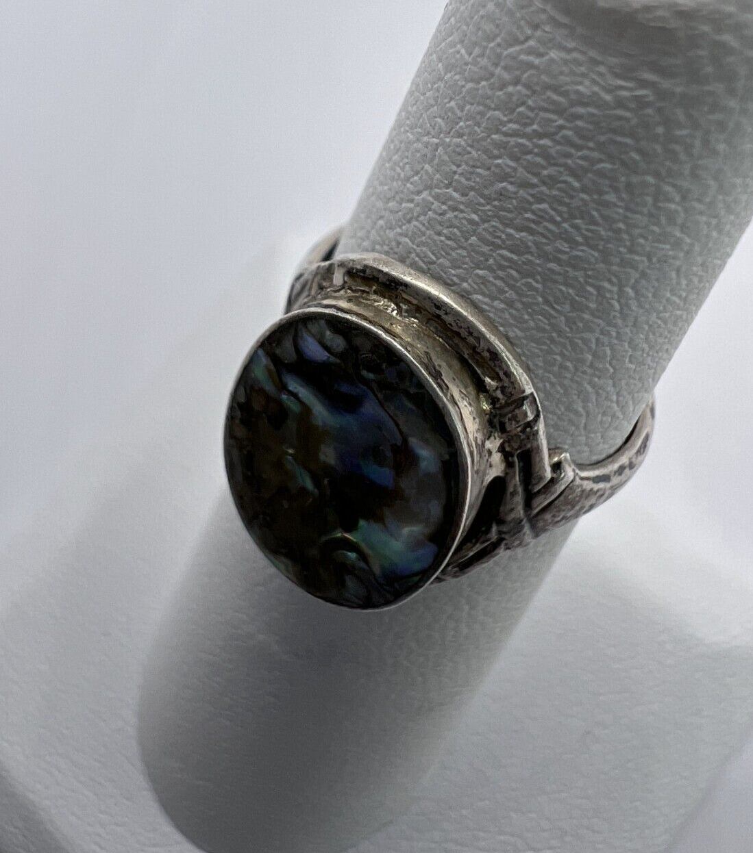 Vintage 925 Sterling Silver & Abalone Shell Ring Size 4.5