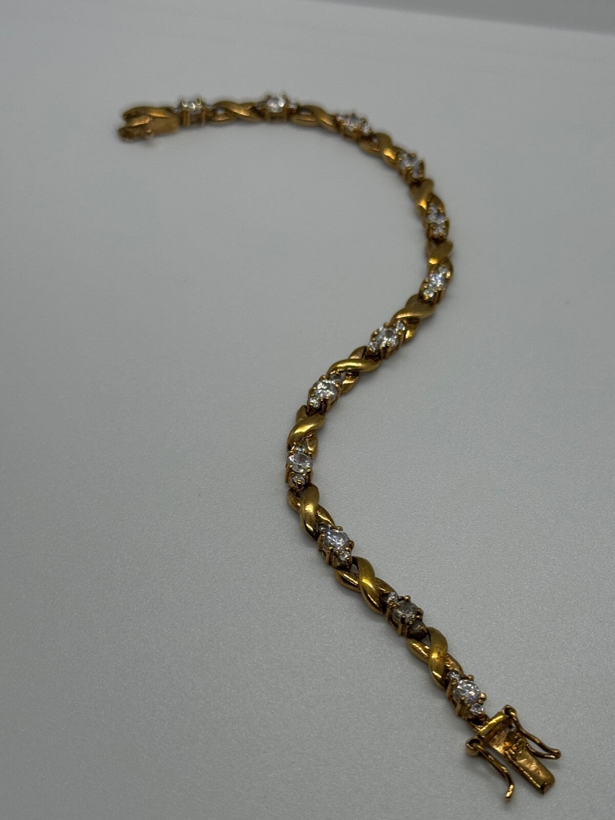 925 Sterling Silver Gold Plated CZ Bracelet