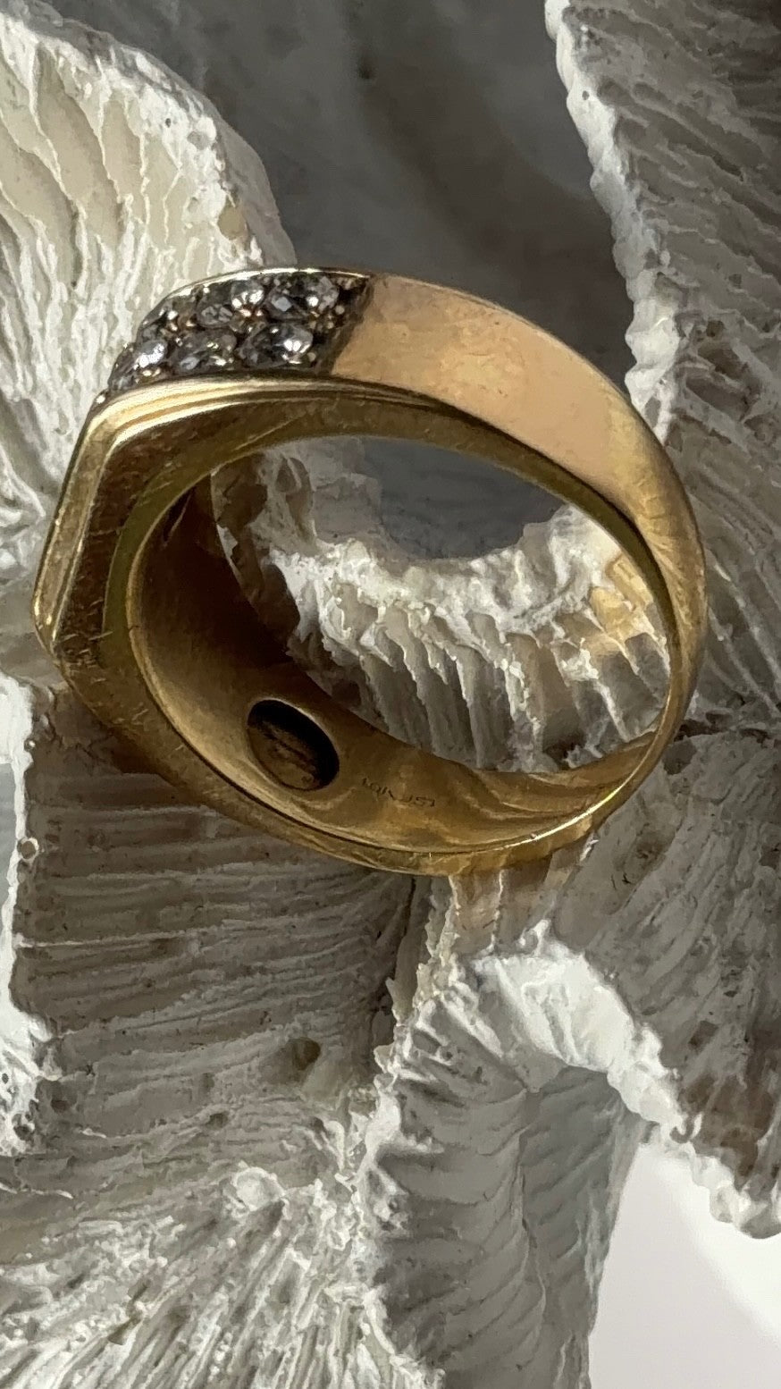 Men's 10K Yellow Gold Diamond 3 ct Ring Size 11.5