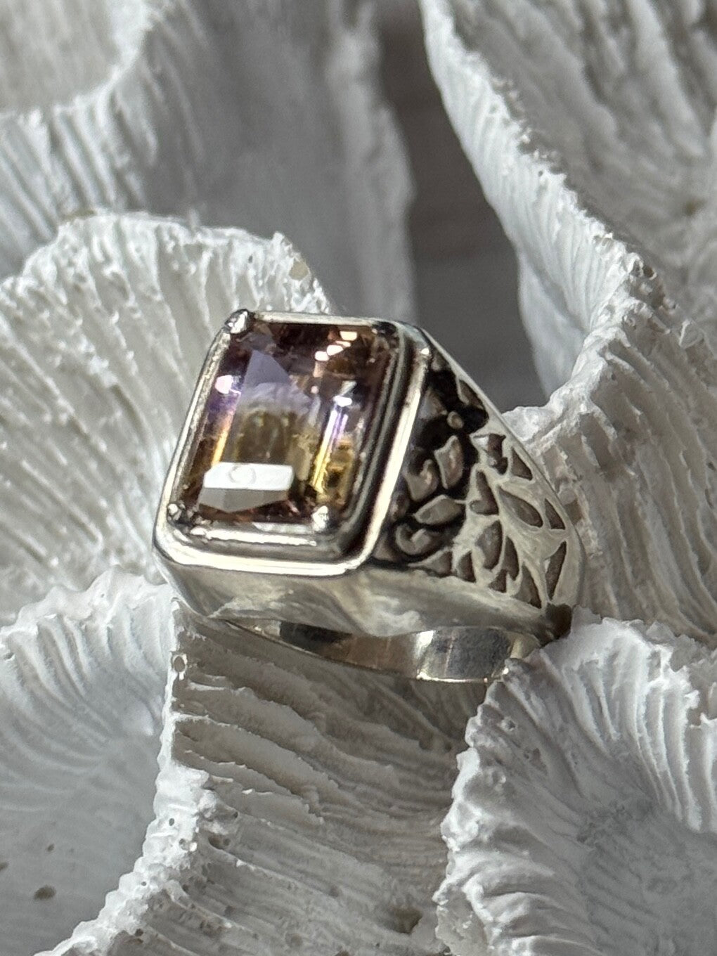 925 Sterling Silver Spinel Men's Ring Size 8