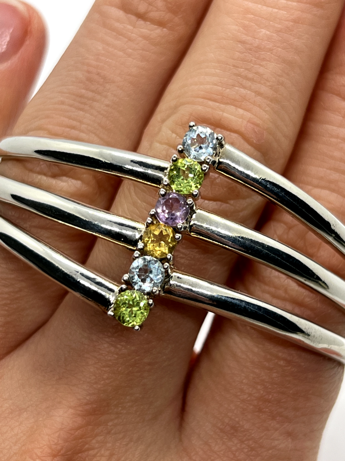 925 Sterling Silver Spinel Bracelet