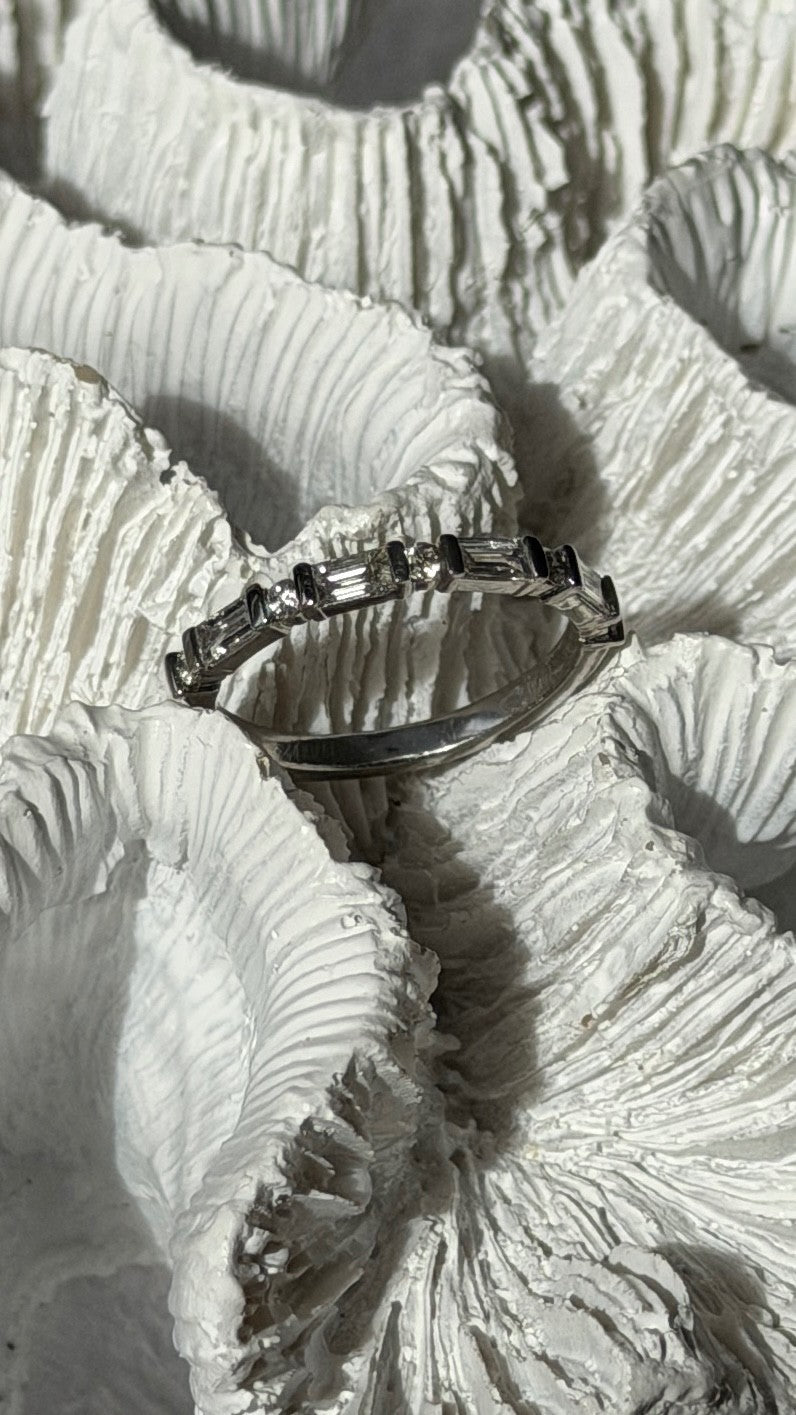 Platinum 950 Diamond 0.61 ct Ring Size 8