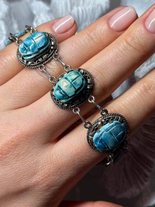 Vintage 925 Sterling Silver Turquoise Bracelet Length 7 Inch