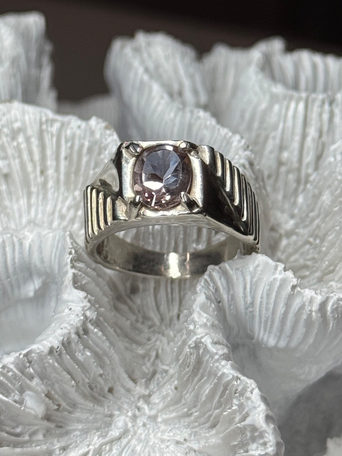 Men's 925 Sterling Silver Spinel Ring Size 8.5