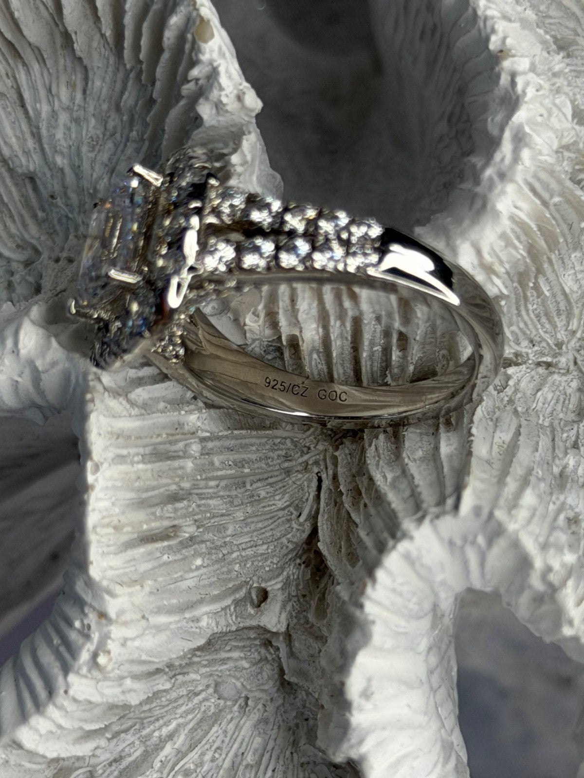 GOC 925 Sterling Silver Cz Ring Size 7