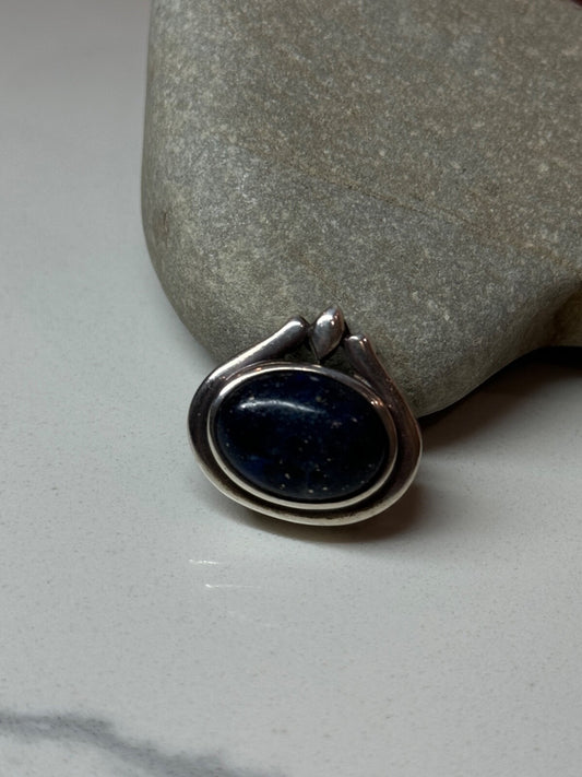 925 Sterling Silver Pendant Sodalite Length 0.9 In