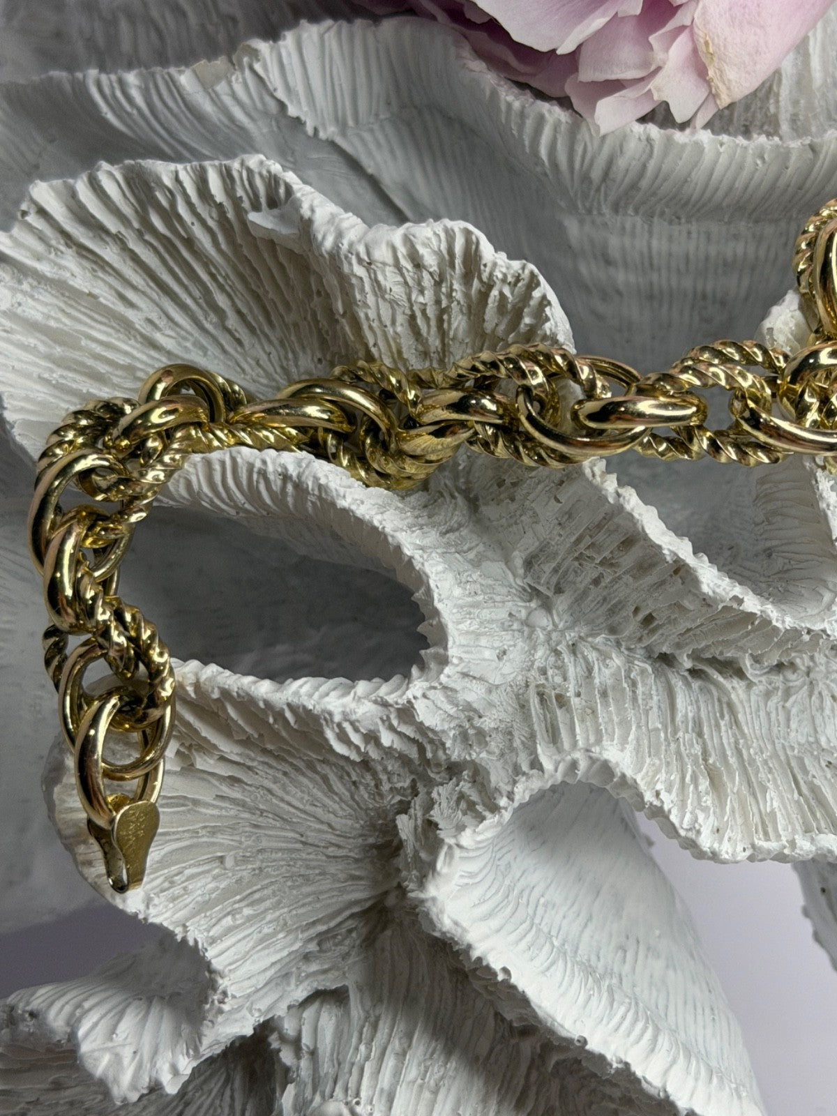Italy 925 Sterling Silver Gold Plated Bracelet Length 8