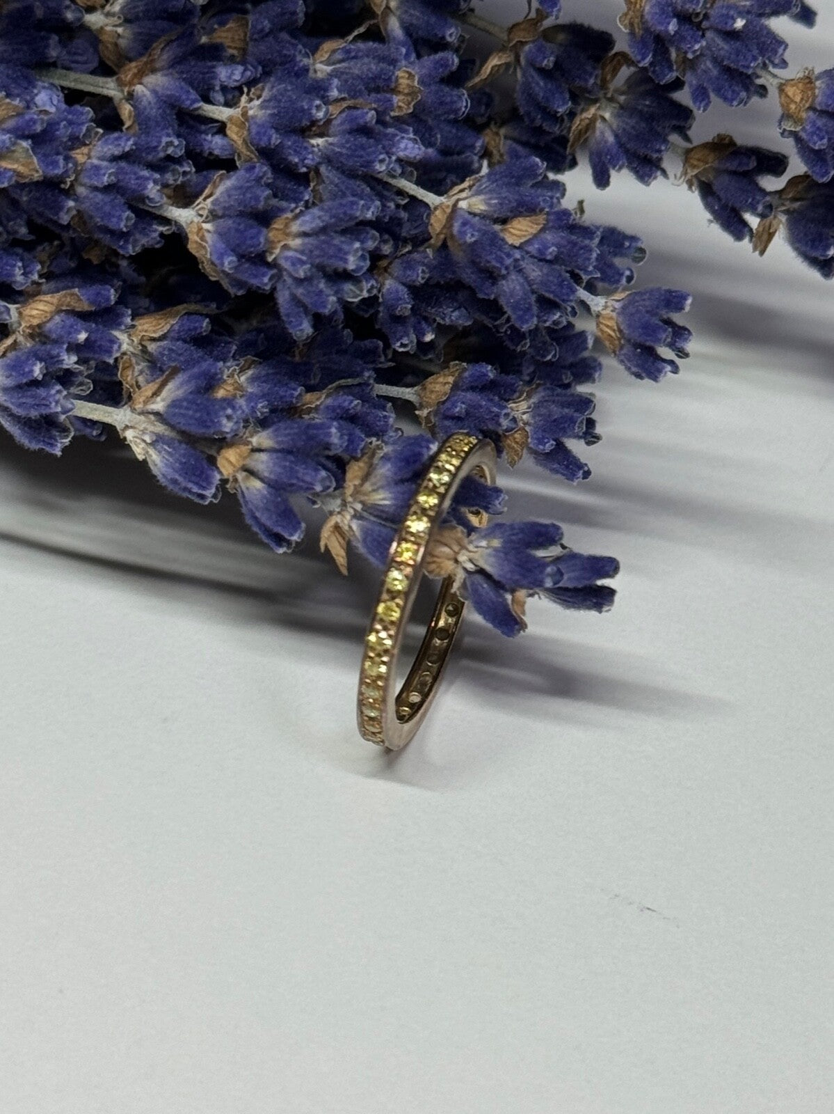 925 Sterling Silver Gold Plated CZ Ring Size 6.5