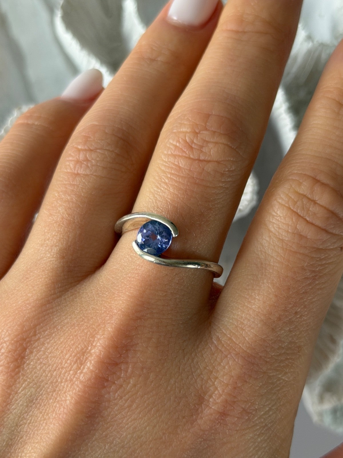 925 Sterling Silver Tourmaline Ring Size 9.5