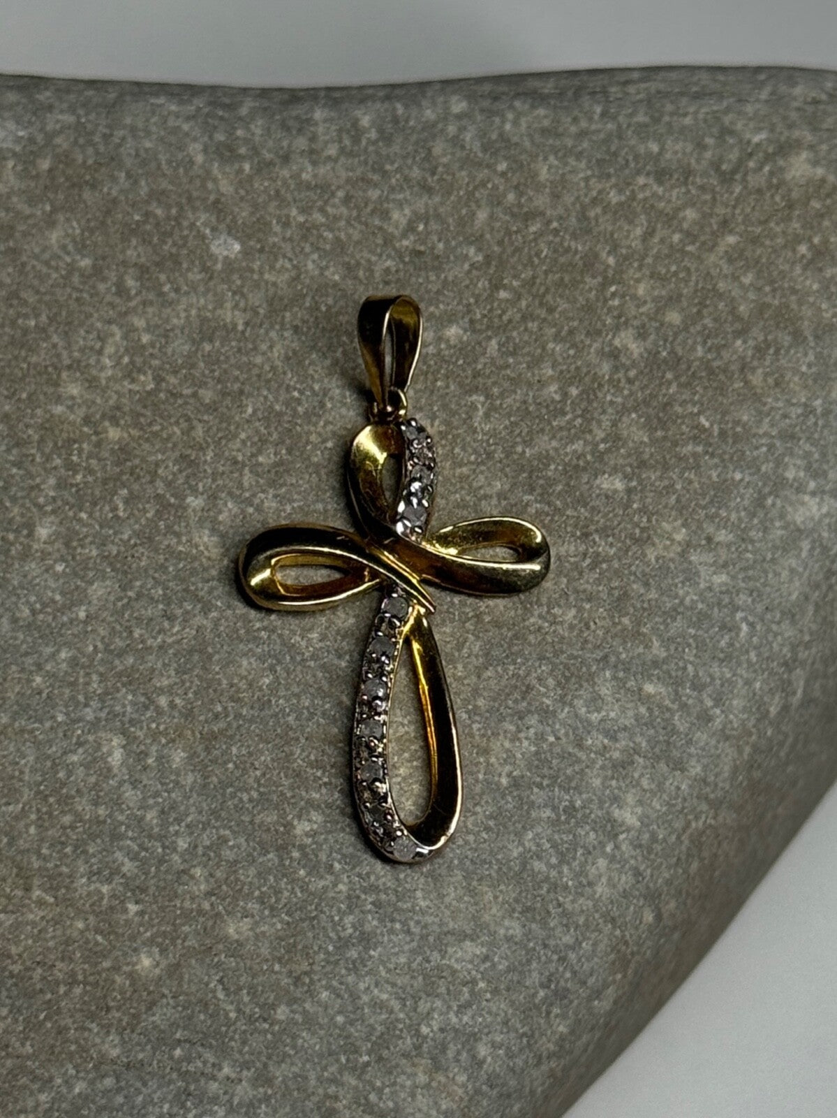 925 Sterling Silver Gold Plated Beryl Cross Length 32 Mm