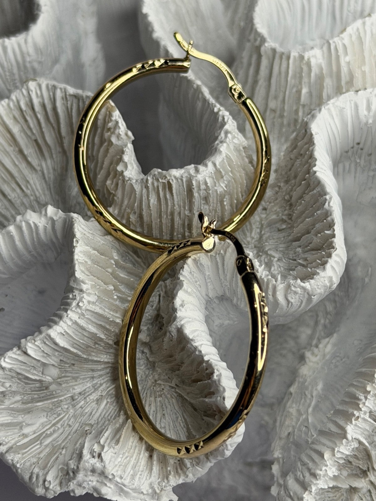 SLC 925 Sterling Silver Gold Plated Hoop Earrings