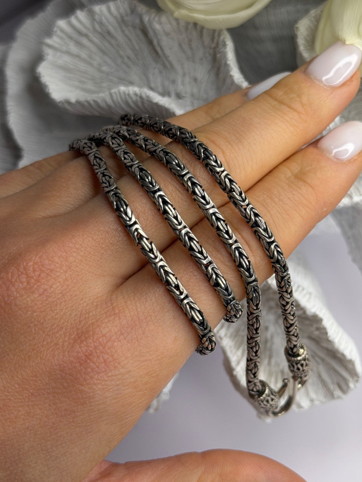 Vintage Indonesia BA 925 Sterling Silver Chain Necklace