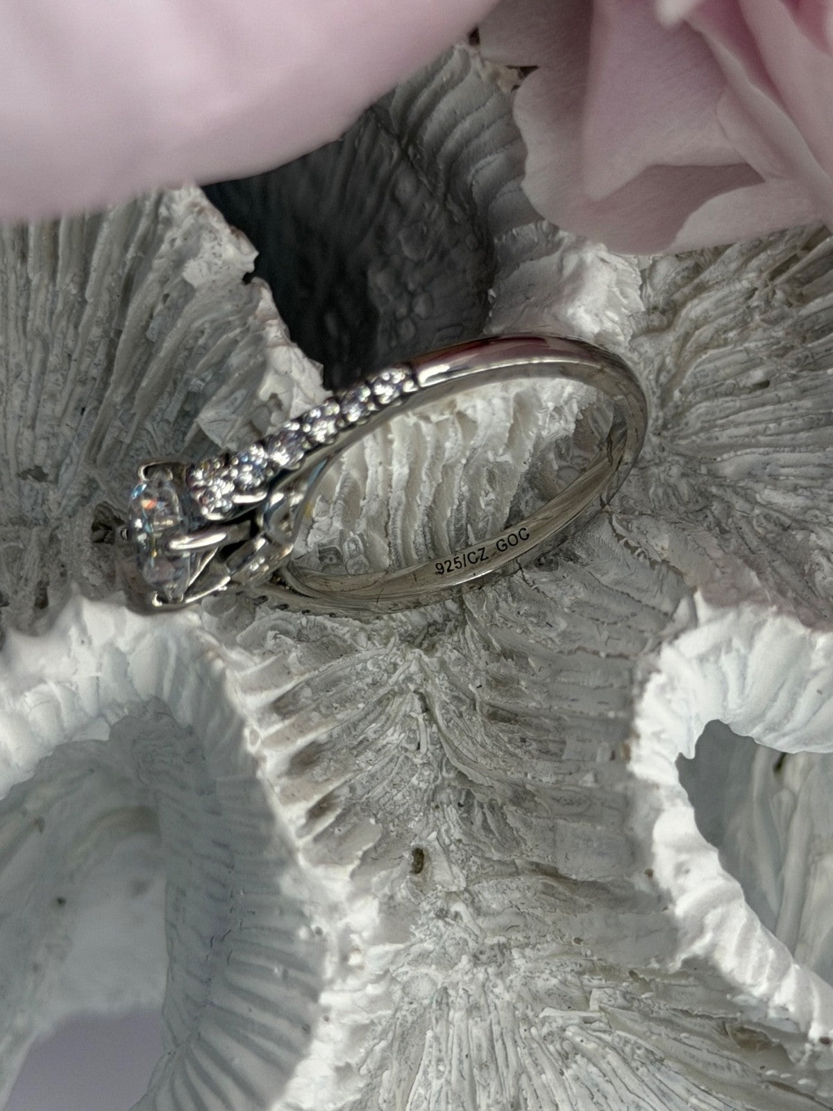GOC 925 Sterling Silver tcw 1.33 Cz Ring Size 7
