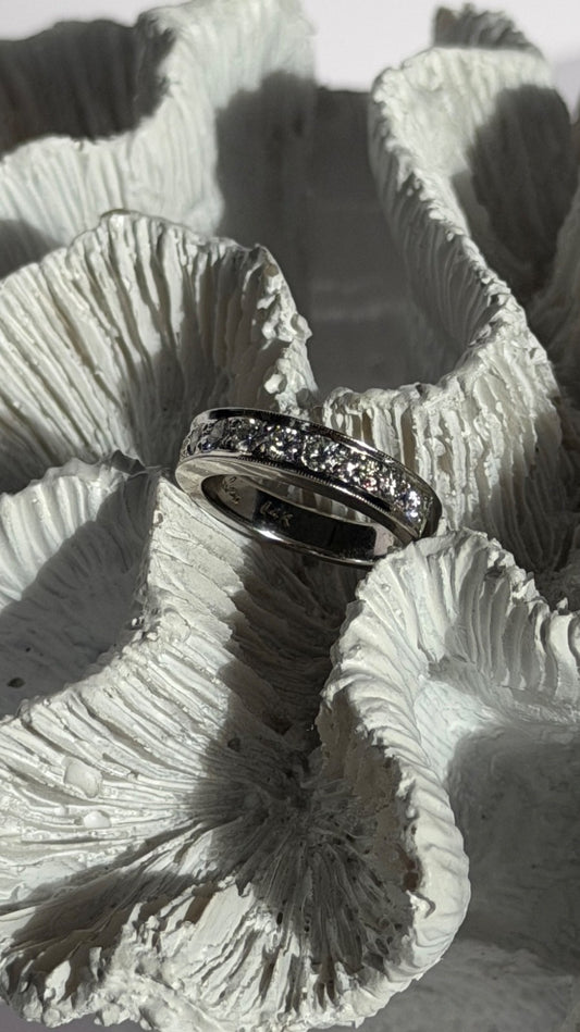 14K White Gold Diamond 0.75 ct Ring Size 5.5