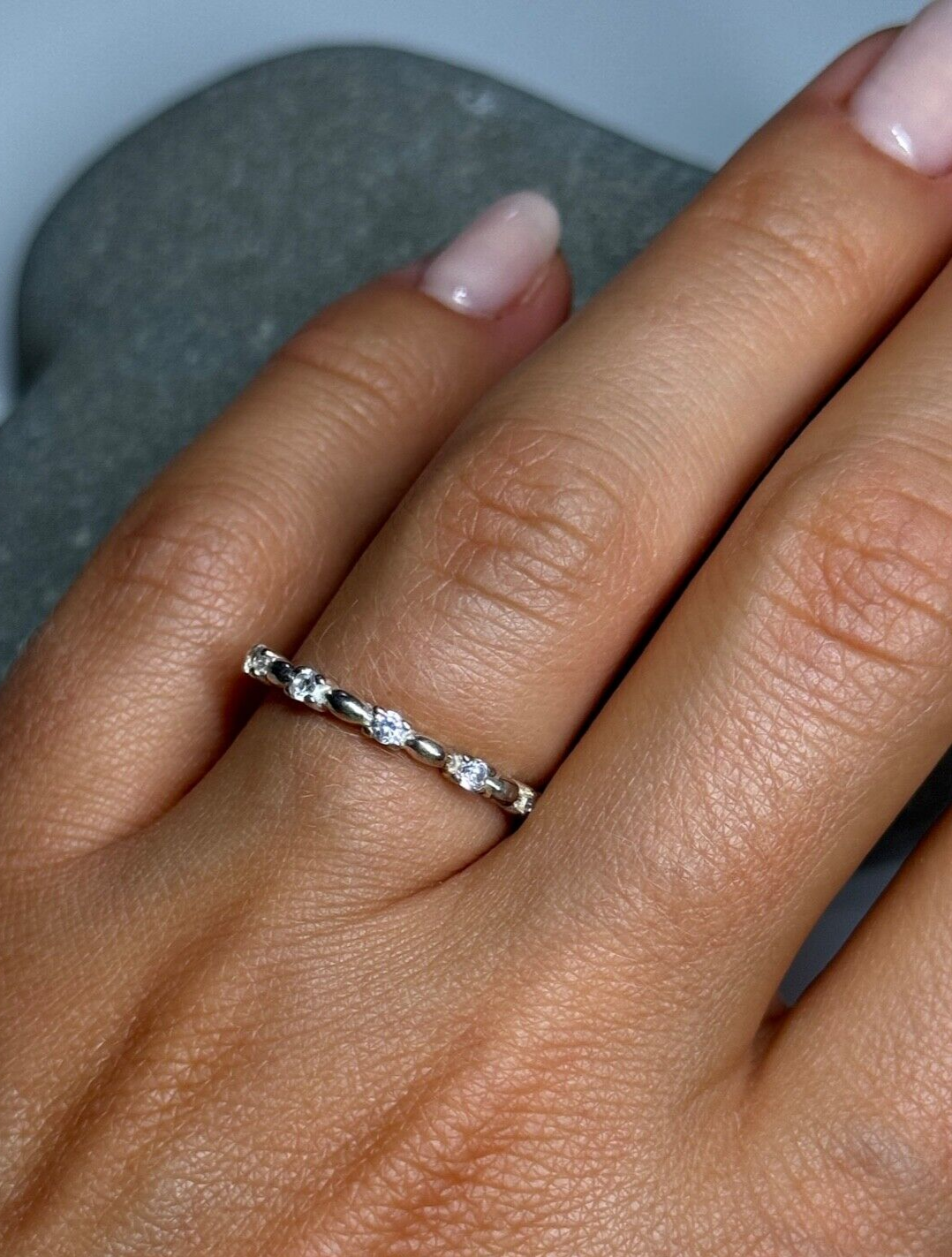 925 Sterling Silver CZ Ring Size 7.5
