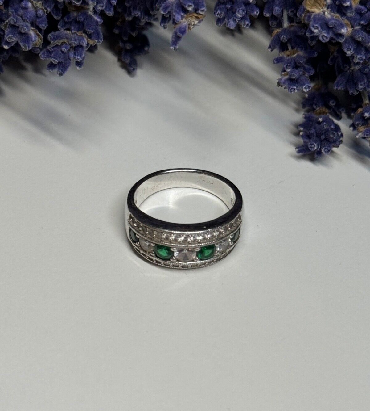 925 Sterling Silver CZ Ring Size 8