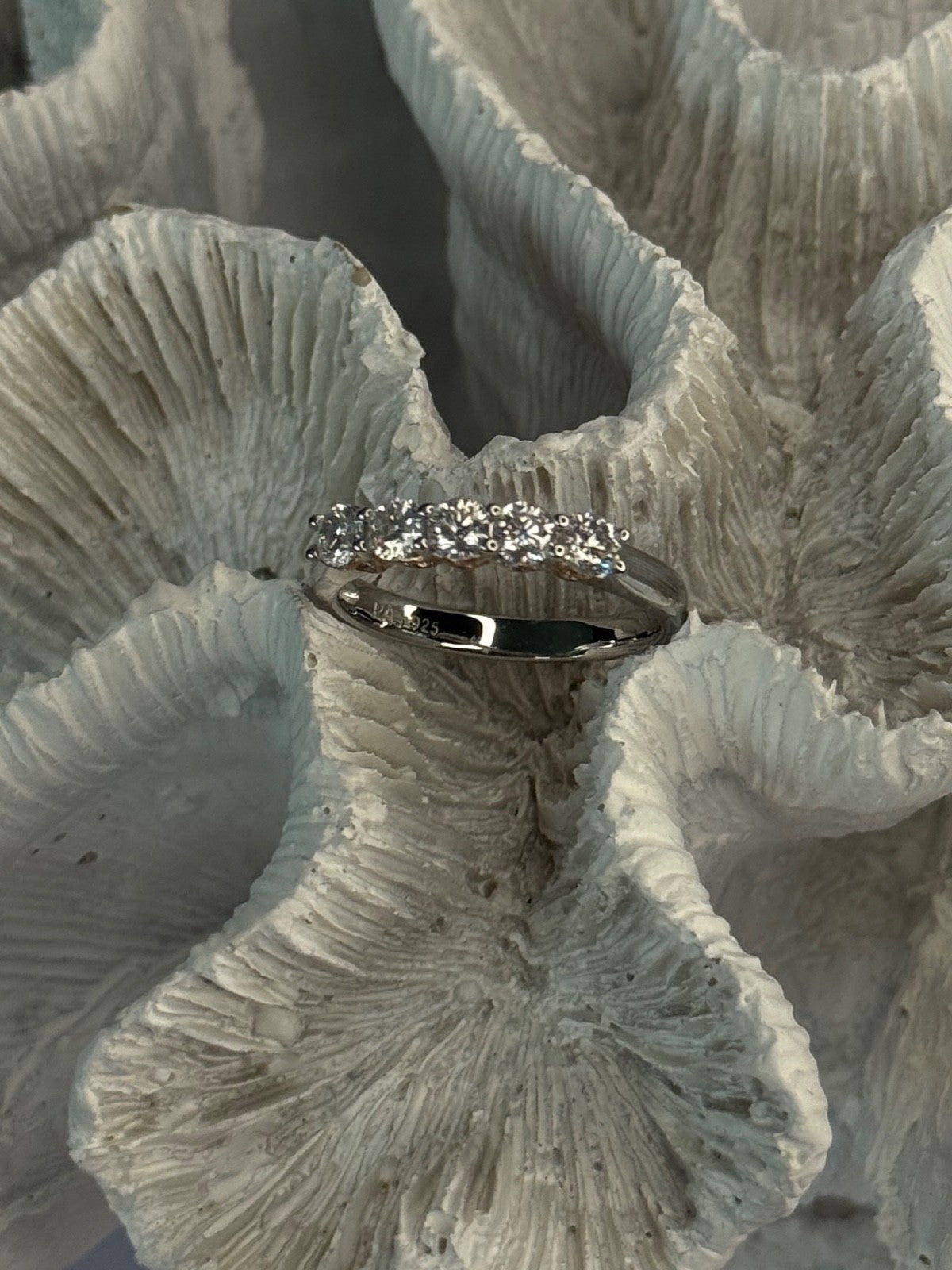 Paj 925 Sterling Silver White Topaz Ring Size 8