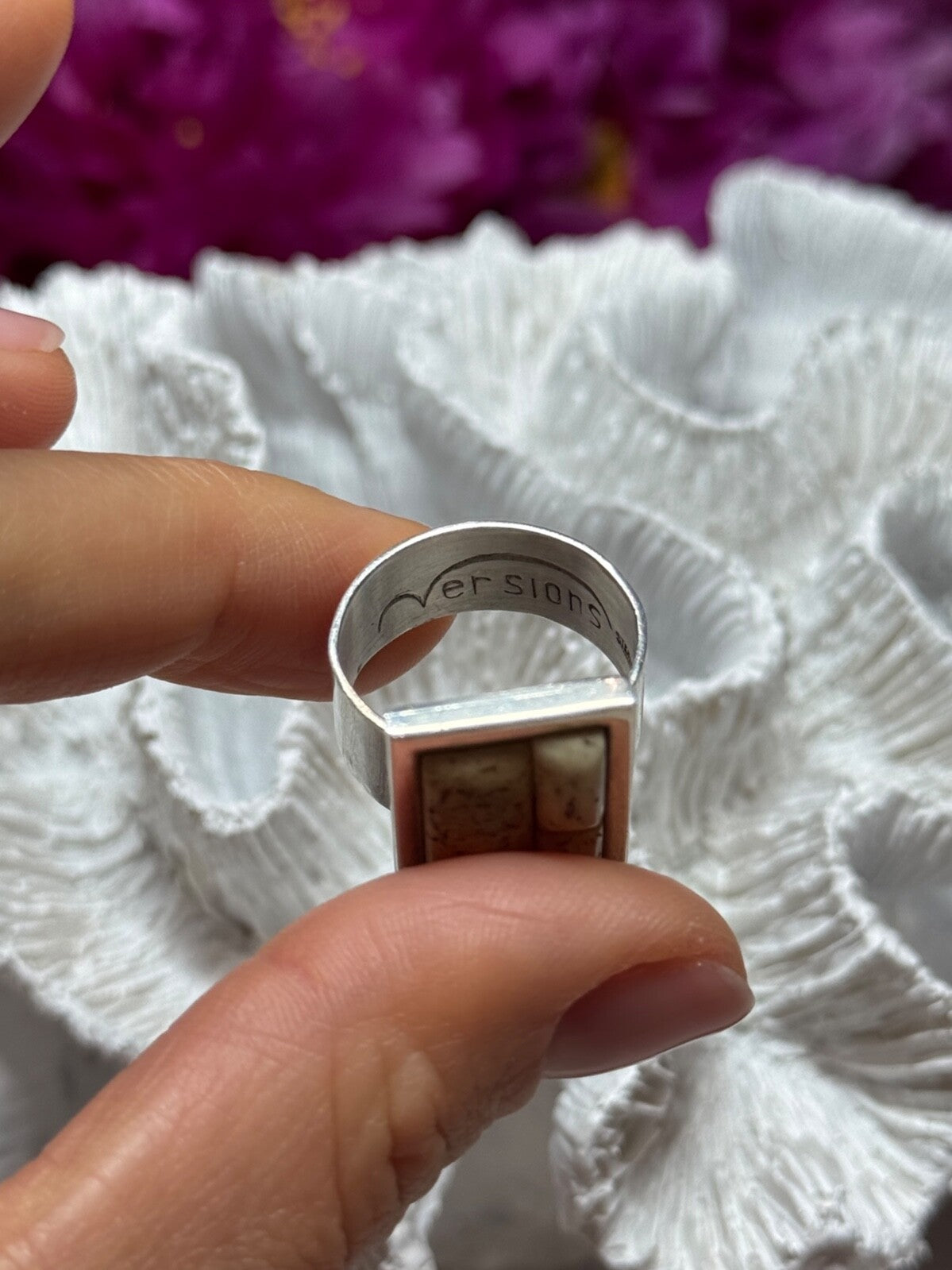 Vintage 925 Sterling Silver Yashma Versions Ring Size 7