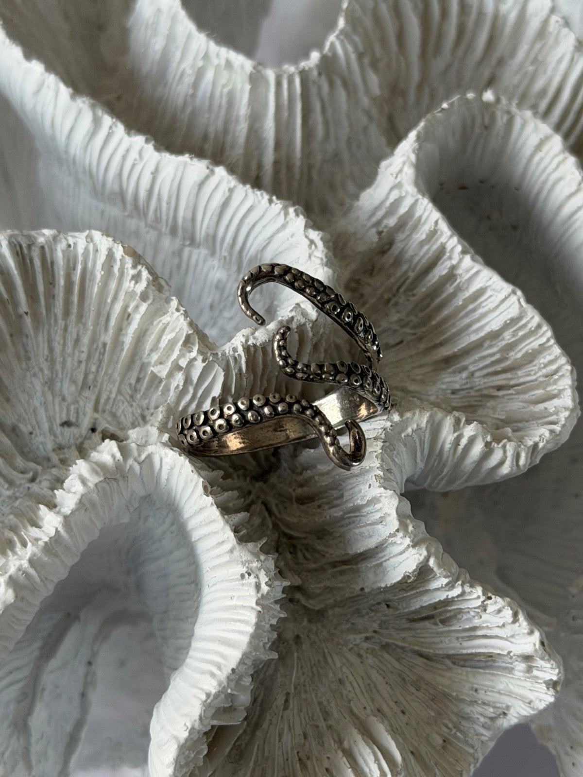 Adjustable Octopus Tentacle Wrap 925 Sterling Silver Ring Size 9