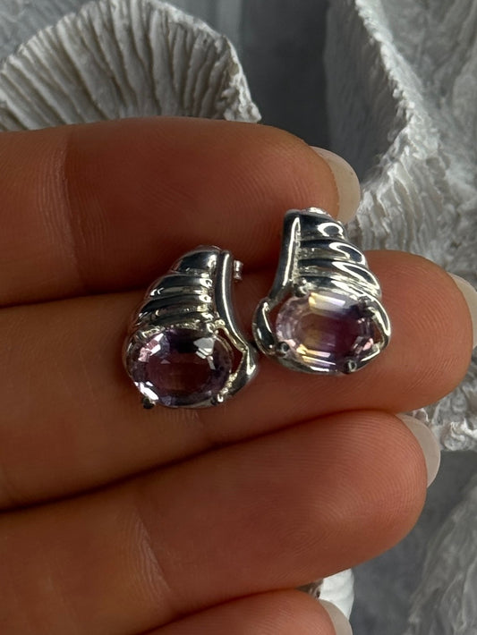 925 Sterling Silver Mystic Topaz Earrings Length 0.60 Inch