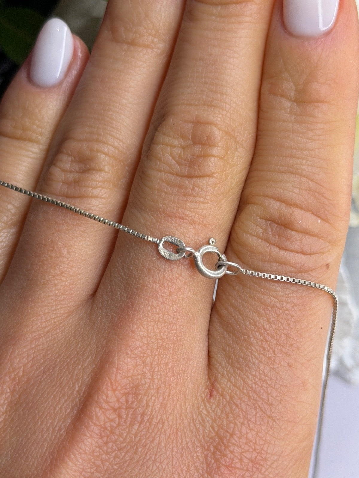 925 Sterling Silver Gold Plated Heart & Dolphins Necklace Length 18 in