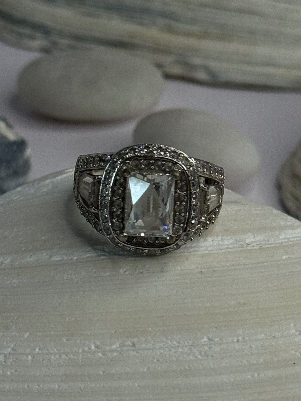 Tycoon 925 Sterling Silver Cz Ring Size 5