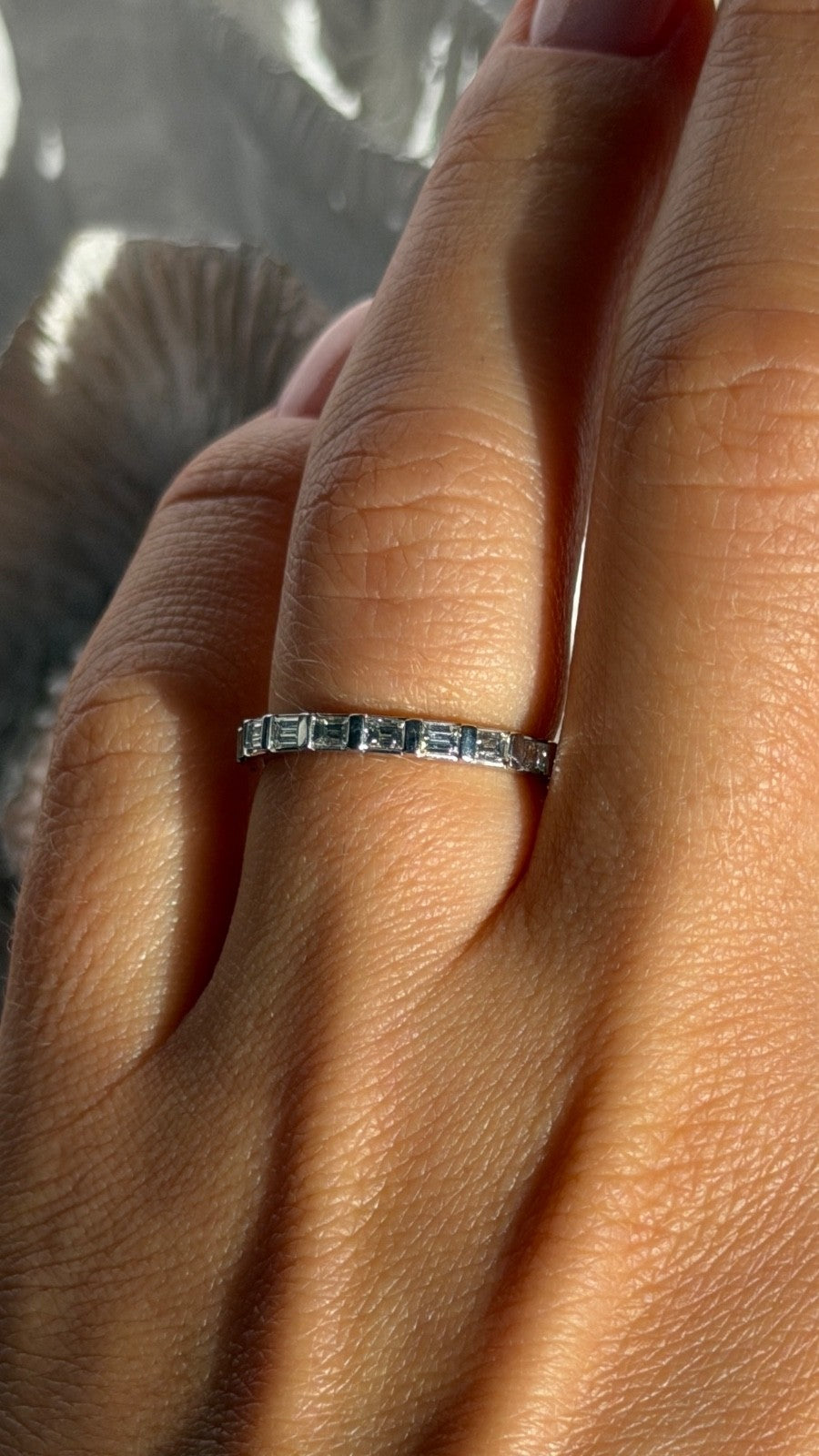 Custom 14K White Gold Diamond 0.92 ct Ring Size 6.5