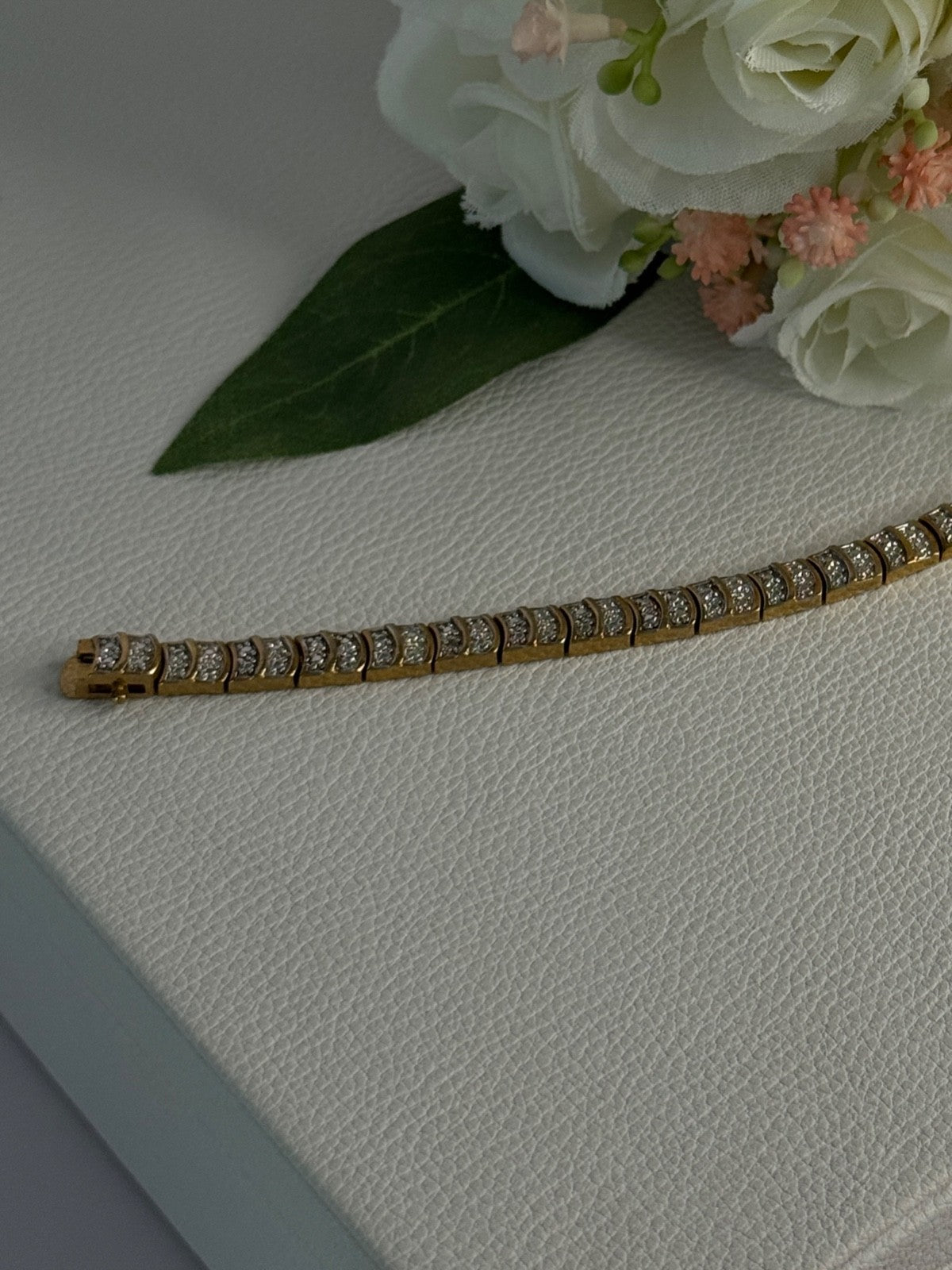 Charming 925 Sterling Silver Gold Plated Bracelet Length 8 Inch