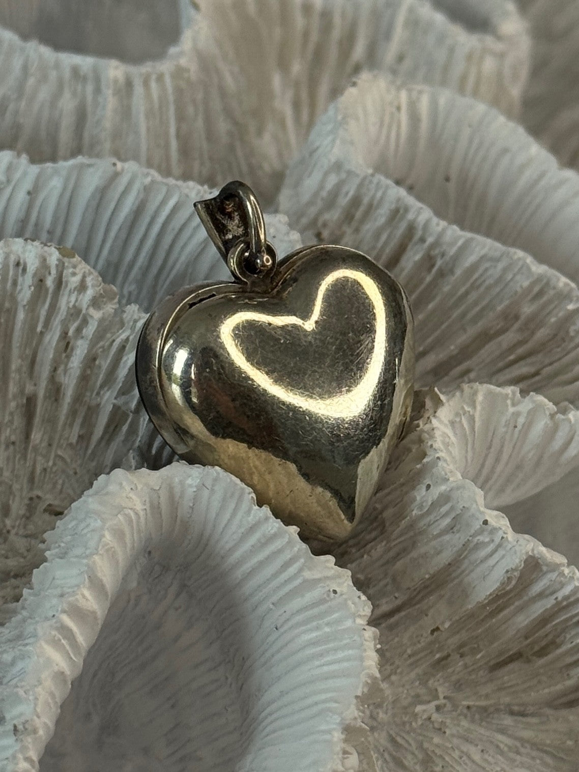 Vintage 925 Sterling Silver Onyx & Marcasite Heart Locket Pendant